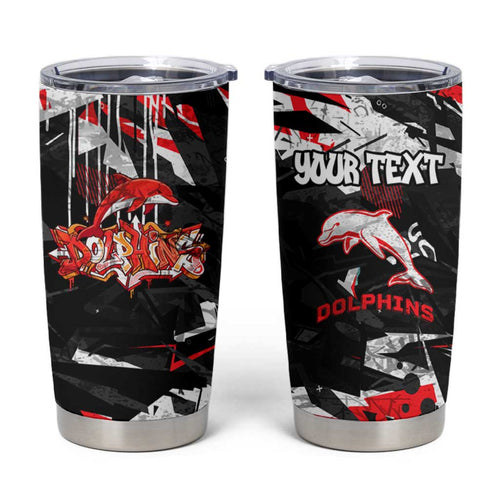 Personalized Dolphins Tumbler Cup Graffiti Grunge Abstract Urban Street Style Design