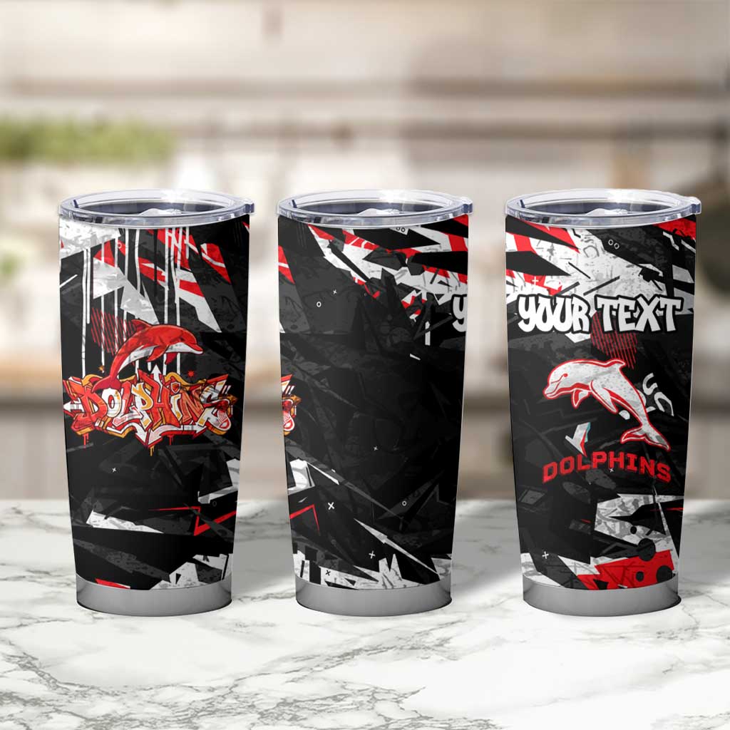 Personalized Dolphins Tumbler Cup Graffiti Grunge Abstract Urban Street Style Design