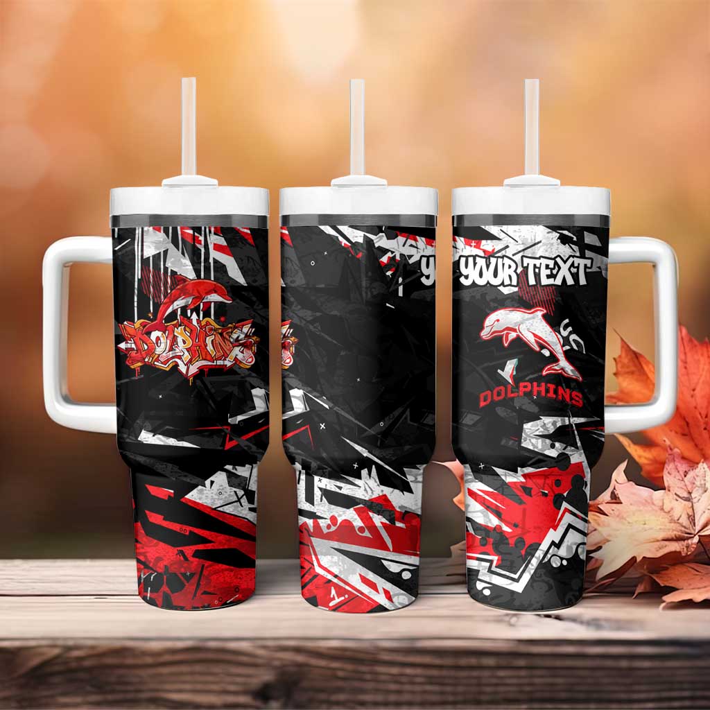 Personalized Dolphins Tumbler With Handle Graffiti Grunge Abstract Urban Street Style Design