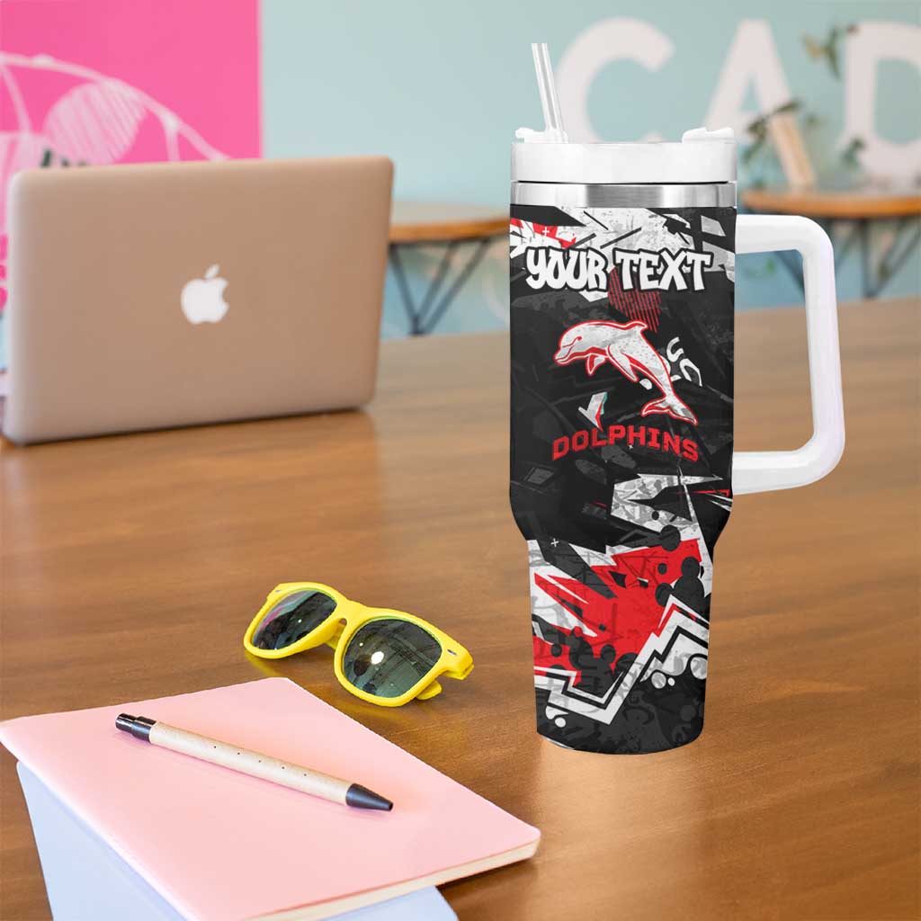 Personalized Dolphins Tumbler With Handle Graffiti Grunge Abstract Urban Street Style Design