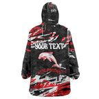 Personalized Dolphins Wearable Blanket Hoodie Graffiti Grunge Abstract Urban Street Style Design