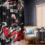 Personalized Dolphins Window Curtain Graffiti Grunge Abstract Urban Street Style Design