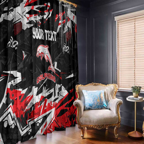 Personalized Dolphins Window Curtain Graffiti Grunge Abstract Urban Street Style Design