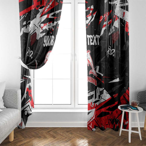 Personalized Dolphins Window Curtain Graffiti Grunge Abstract Urban Street Style Design