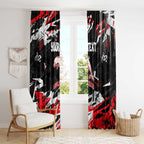 Personalized Dolphins Window Curtain Graffiti Grunge Abstract Urban Street Style Design