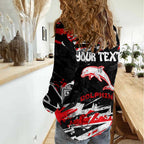 Personalized Dolphins Women Casual Shirt Graffiti Grunge Abstract Urban Street Style Design