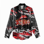 Personalized Dolphins Women Casual Shirt Graffiti Grunge Abstract Urban Street Style Design