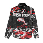 Personalized Dolphins Women Casual Shirt Graffiti Grunge Abstract Urban Street Style Design