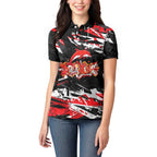 Personalized Dolphins Women Polo Shirt Graffiti Grunge Abstract Urban Street Style Design