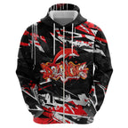 Personalized Dolphins Zip Hoodie Graffiti Grunge Abstract Urban Street Style Design