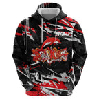 Personalized Dolphins Zip Hoodie Graffiti Grunge Abstract Urban Street Style Design