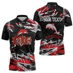 Personalized Dolphins Zipper Polo Shirt Graffiti Grunge Abstract Urban Street Style Design