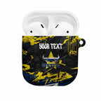 Personalized North Queensland Cowboys AirPods Case Graffiti Grunge Abstract Urban Street Style Design