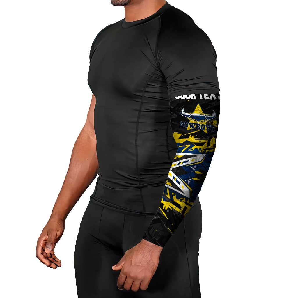Personalized North Queensland Cowboys Arm Sleeves Graffiti Grunge Abstract Urban Street Style Design