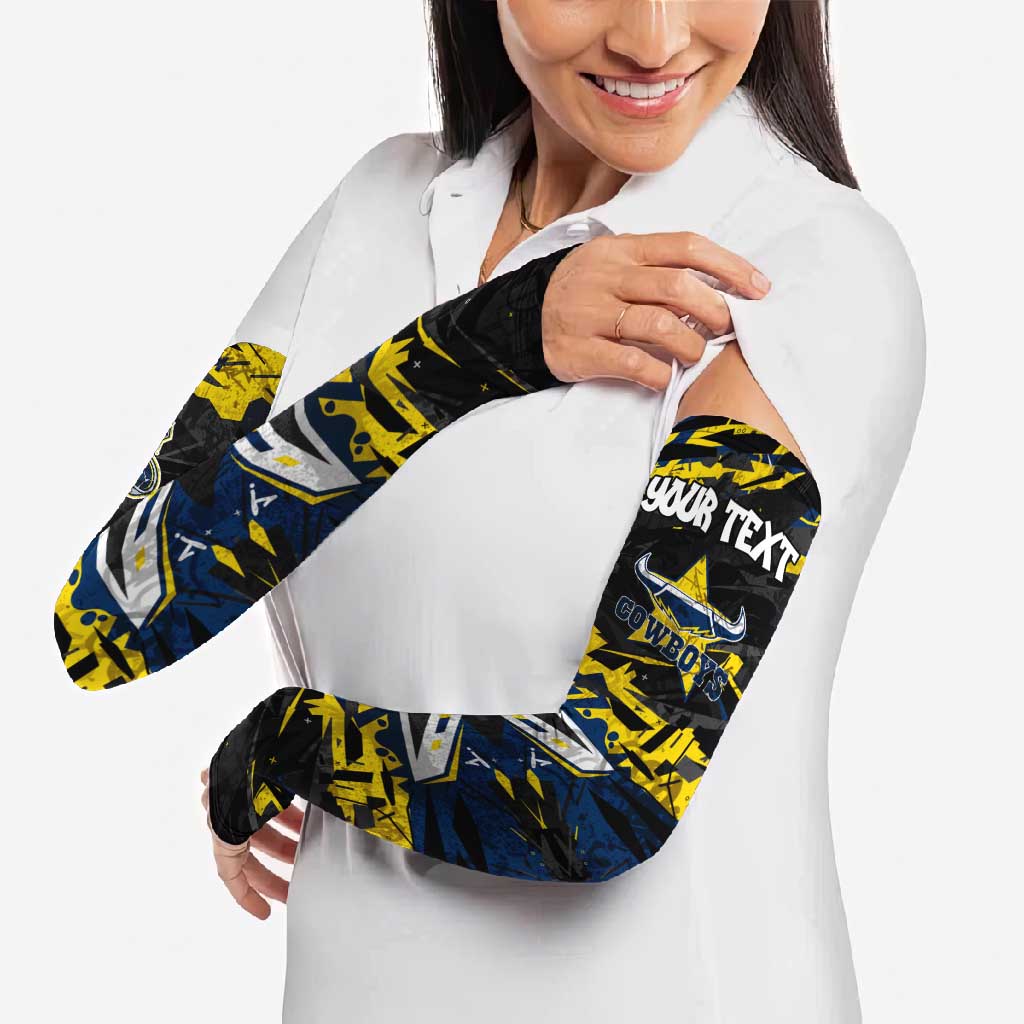 Personalized North Queensland Cowboys Arm Sleeves Graffiti Grunge Abstract Urban Street Style Design