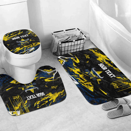 Personalized North Queensland Cowboys Bathroom Set Graffiti Grunge Abstract Urban Street Style Design
