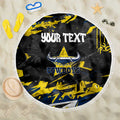 Personalized North Queensland Cowboys Beach Blanket Graffiti Grunge Abstract Urban Street Style Design