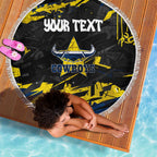 Personalized North Queensland Cowboys Beach Blanket Graffiti Grunge Abstract Urban Street Style Design
