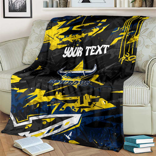 Personalized North Queensland Cowboys Blanket Graffiti Grunge Abstract Urban Street Style Design