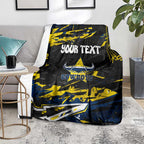 Personalized North Queensland Cowboys Blanket Graffiti Grunge Abstract Urban Street Style Design