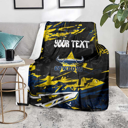 Personalized North Queensland Cowboys Blanket Graffiti Grunge Abstract Urban Street Style Design