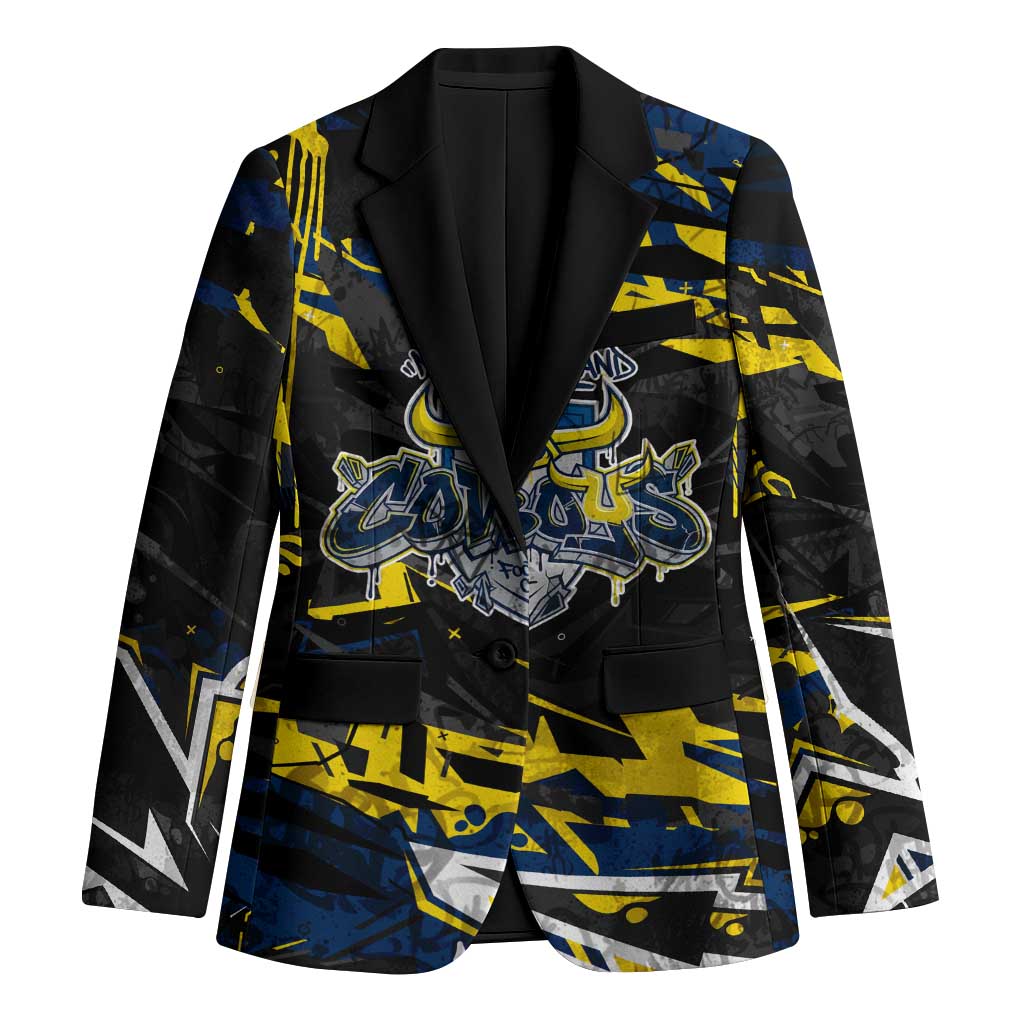 Personalized North Queensland Cowboys Blazer Graffiti Grunge Abstract Urban Street Style Design