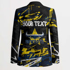 Personalized North Queensland Cowboys Blazer Graffiti Grunge Abstract Urban Street Style Design