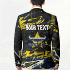 Personalized North Queensland Cowboys Blazer Graffiti Grunge Abstract Urban Street Style Design