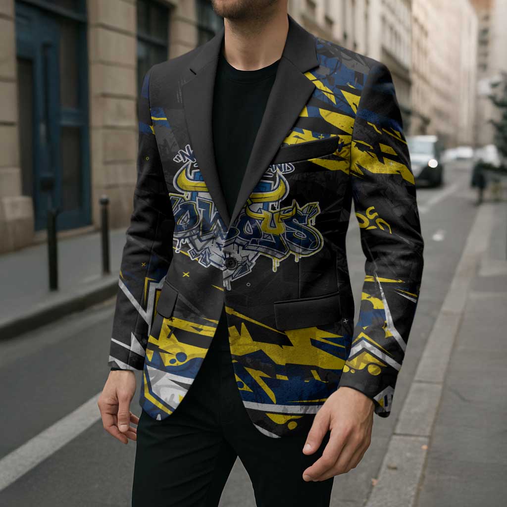 Personalized North Queensland Cowboys Blazer Graffiti Grunge Abstract Urban Street Style Design