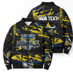 Personalized North Queensland Cowboys Bomber Puffer Jacket Graffiti Grunge Abstract Urban Street Style Design