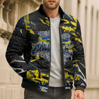 Personalized North Queensland Cowboys Bomber Puffer Jacket Graffiti Grunge Abstract Urban Street Style Design