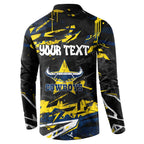 Personalized North Queensland Cowboys Button Sweatshirt Graffiti Grunge Abstract Urban Street Style Design