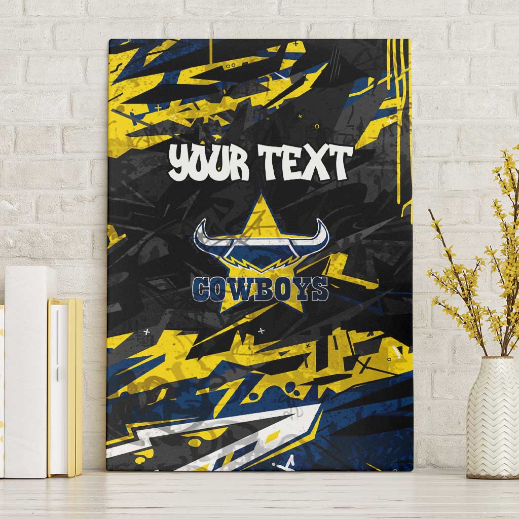 Personalized North Queensland Cowboys Canvas Wall Art Graffiti Grunge Abstract Urban Street Style Design