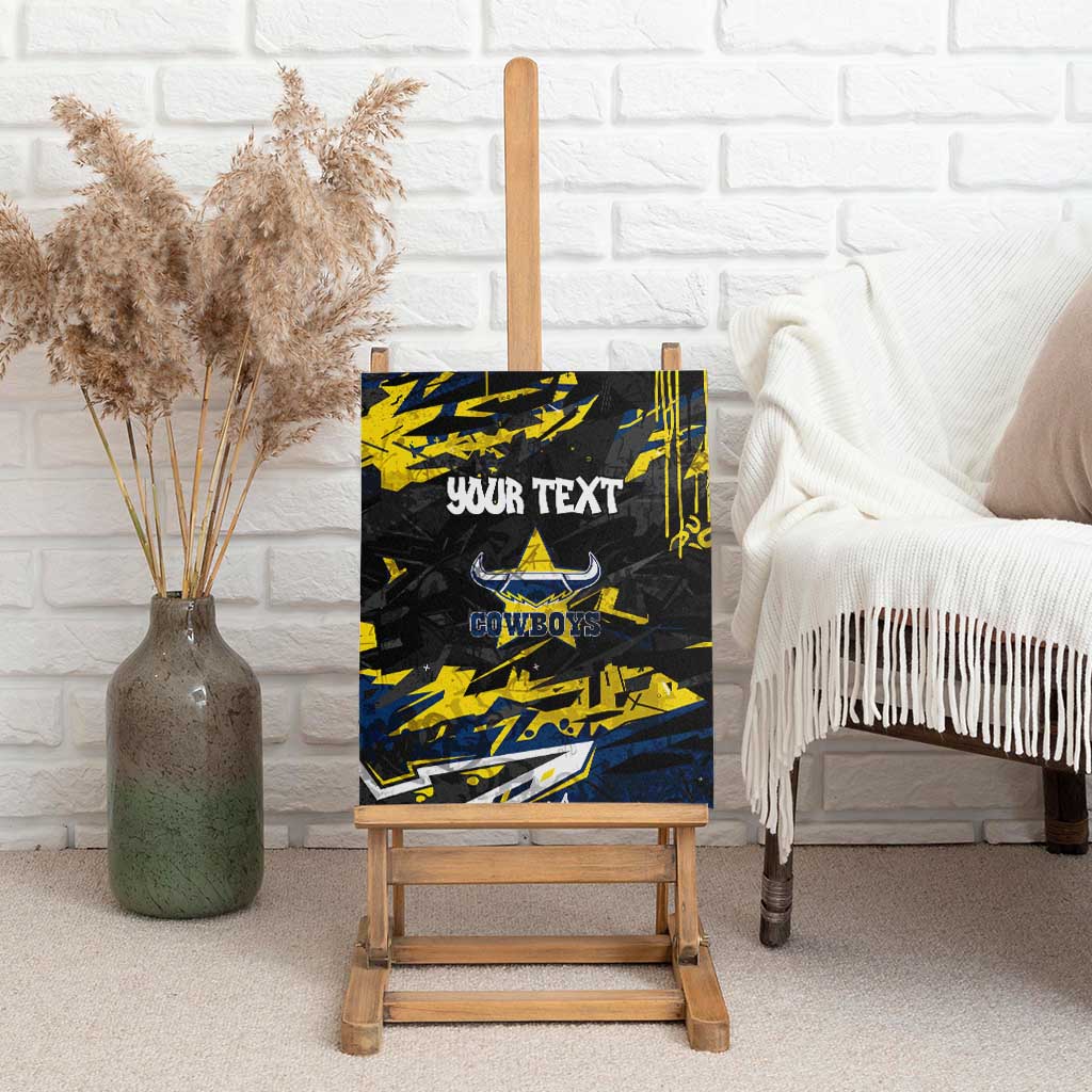 Personalized North Queensland Cowboys Canvas Wall Art Graffiti Grunge Abstract Urban Street Style Design
