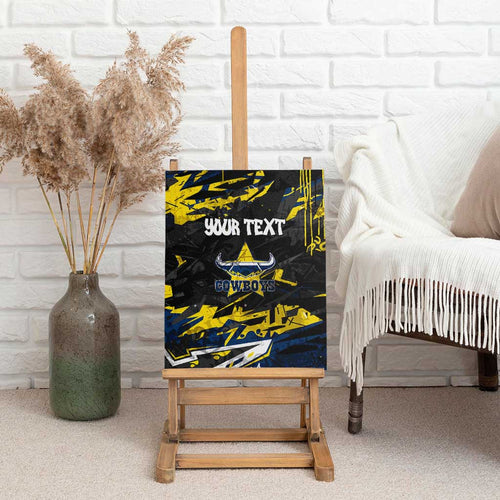 Personalized North Queensland Cowboys Canvas Wall Art Graffiti Grunge Abstract Urban Street Style Design