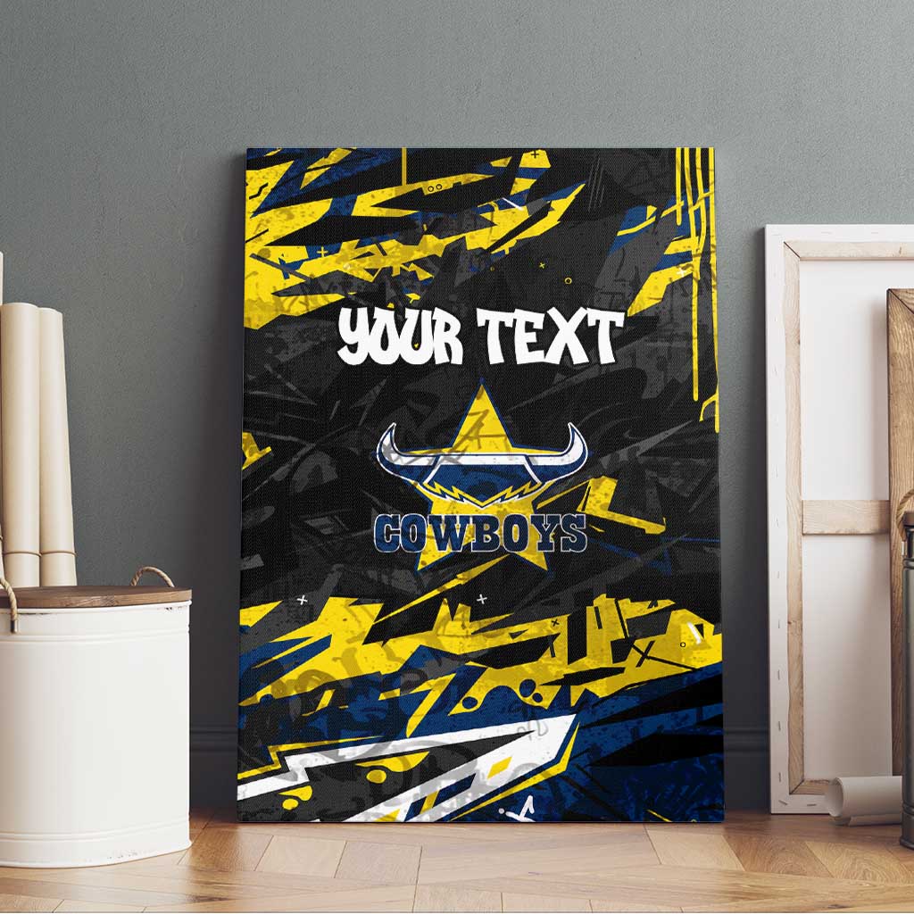 Personalized North Queensland Cowboys Canvas Wall Art Graffiti Grunge Abstract Urban Street Style Design