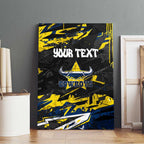 Personalized North Queensland Cowboys Canvas Wall Art Graffiti Grunge Abstract Urban Street Style Design