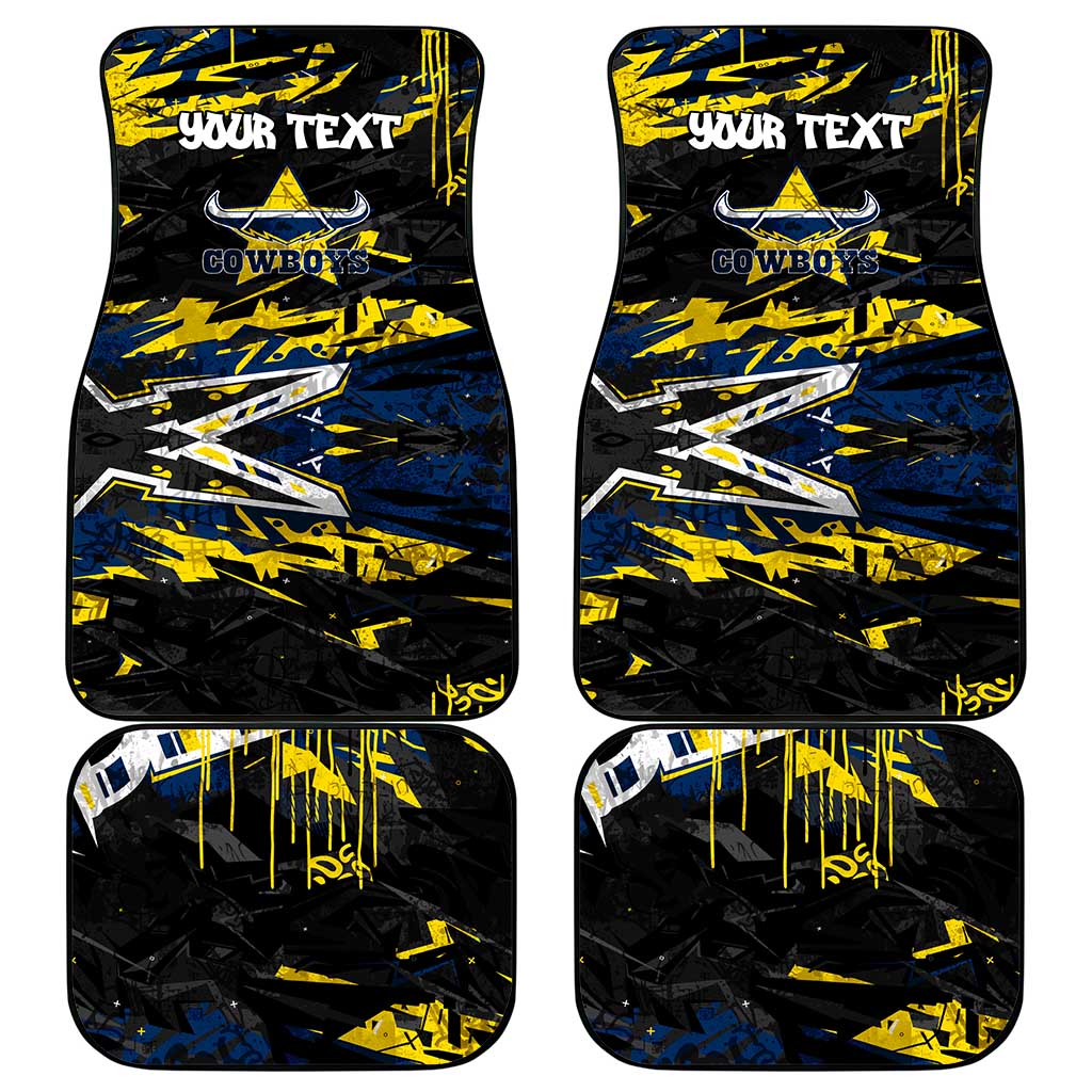 Personalized North Queensland Cowboys Car Mats Graffiti Grunge Abstract Urban Street Style Design