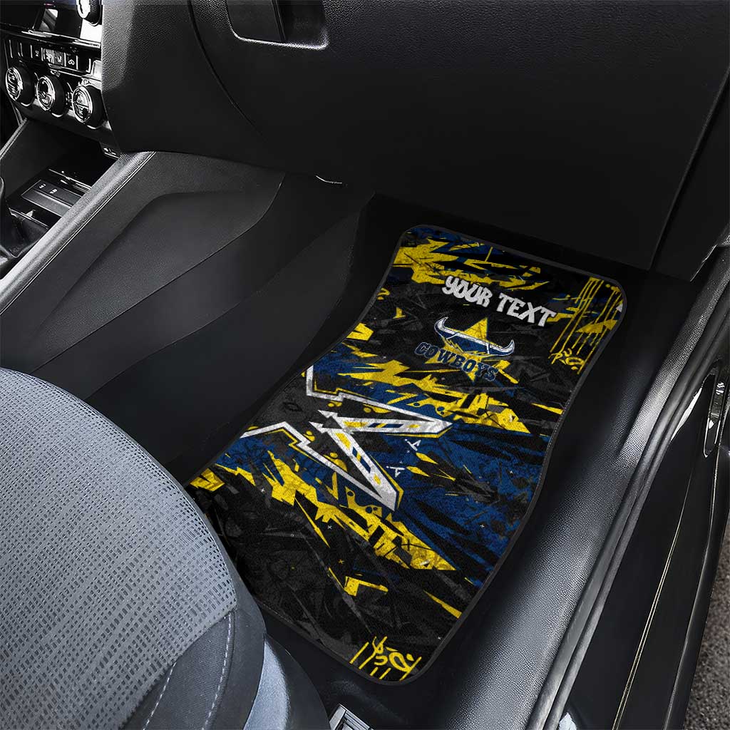 Personalized North Queensland Cowboys Car Mats Graffiti Grunge Abstract Urban Street Style Design
