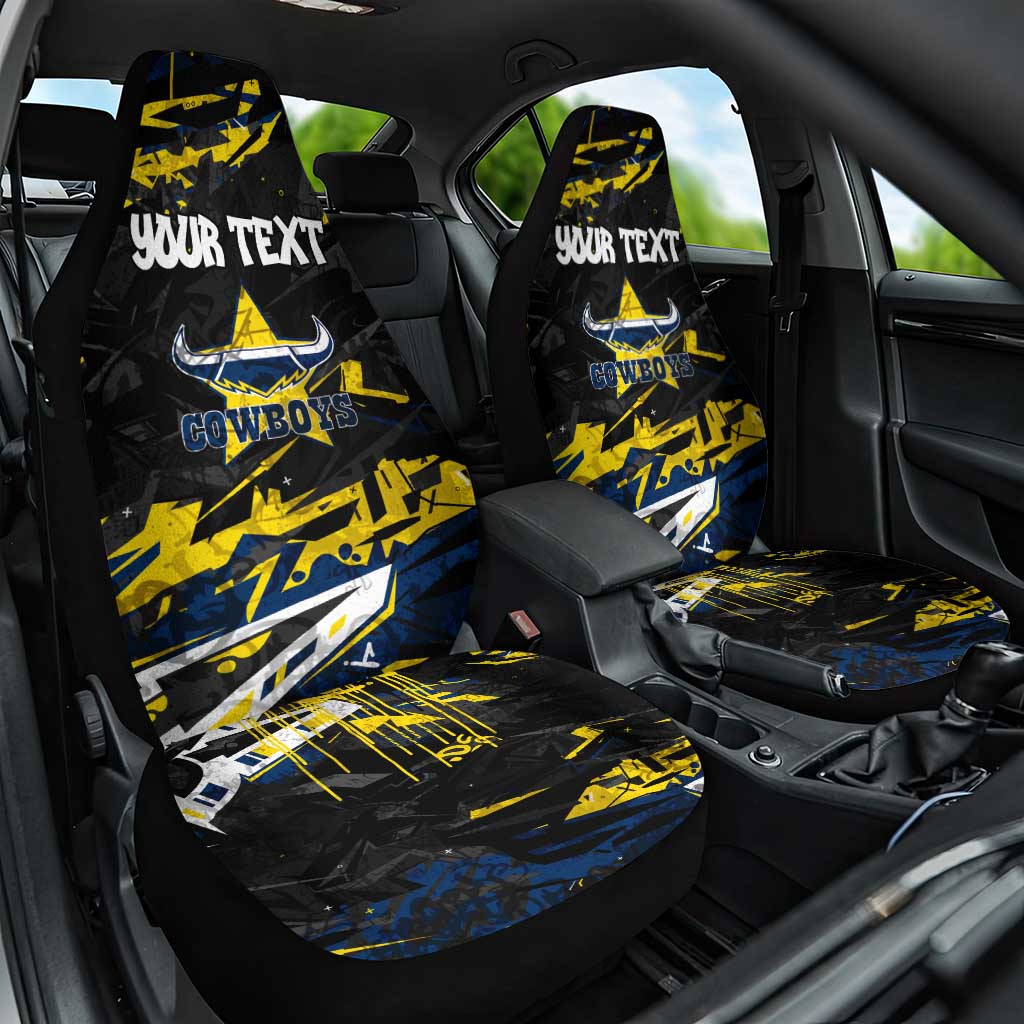 Personalized North Queensland Cowboys Car Seat Cover Graffiti Grunge Abstract Urban Street Style Design