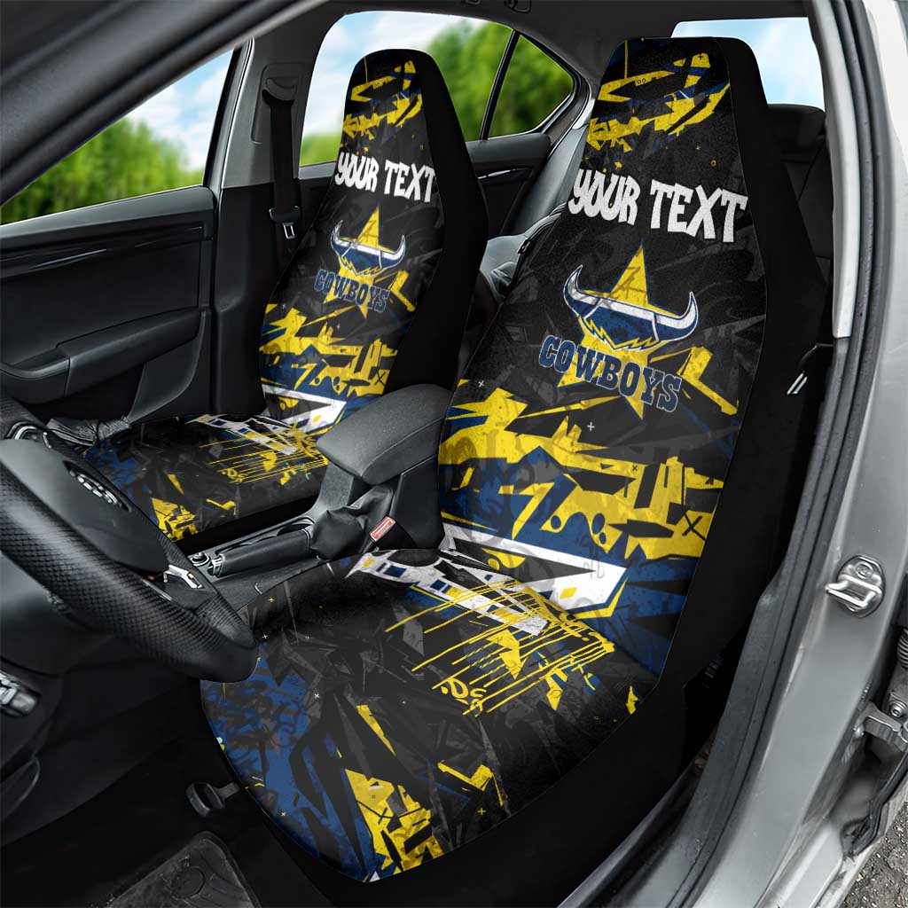 Personalized North Queensland Cowboys Car Seat Cover Graffiti Grunge Abstract Urban Street Style Design