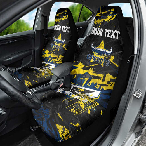 Personalized North Queensland Cowboys Car Seat Cover Graffiti Grunge Abstract Urban Street Style Design