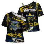 Personalized North Queensland Cowboys Cross Shoulder Shirt Graffiti Grunge Abstract Urban Street Style Design