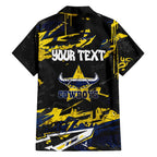 Personalized North Queensland Cowboys Family Matching Off Shoulder Maxi Dress and Hawaiian Shirt Graffiti Grunge Abstract Urban Street Style Design