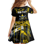 Personalized North Queensland Cowboys Family Matching Puletasi and Hawaiian Shirt Graffiti Grunge Abstract Urban Street Style Design