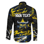 Personalized North Queensland Cowboys Family Matching Puletasi and Hawaiian Shirt Graffiti Grunge Abstract Urban Street Style Design