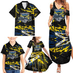 Personalized North Queensland Cowboys Family Matching Summer Maxi Dress and Hawaiian Shirt Graffiti Grunge Abstract Urban Street Style Design