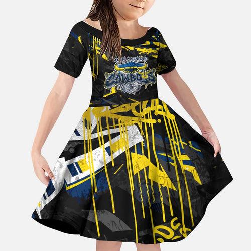 Personalized North Queensland Cowboys Family Matching Summer Maxi Dress and Hawaiian Shirt Graffiti Grunge Abstract Urban Street Style Design