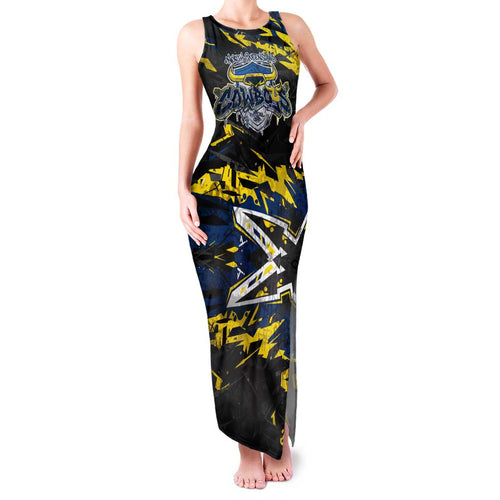 Personalized North Queensland Cowboys Family Matching Tank Maxi Dress and Hawaiian Shirt Graffiti Grunge Abstract Urban Street Style Design