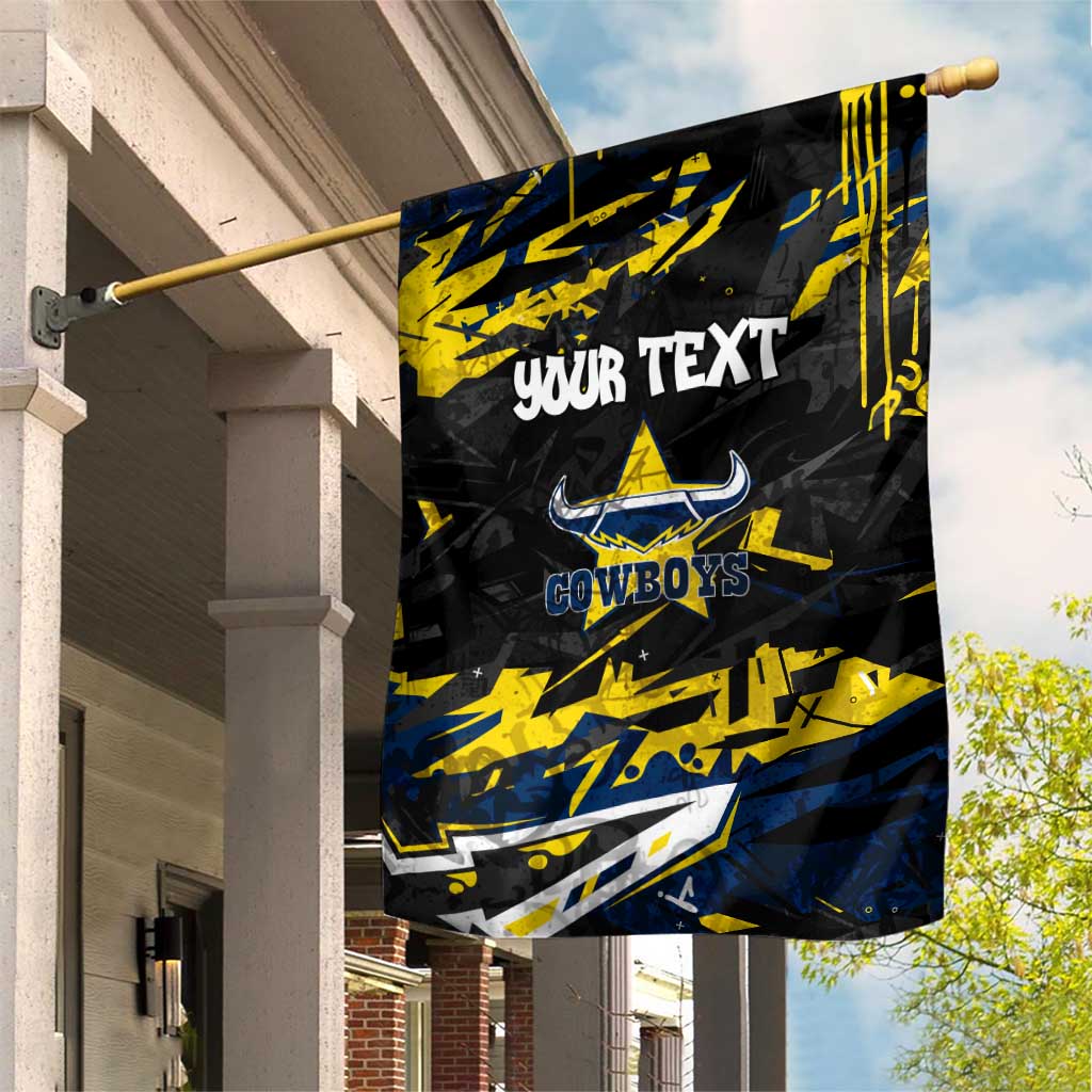 Personalized North Queensland Cowboys Garden Flag Graffiti Grunge Abstract Urban Street Style Design